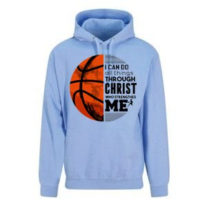 Basketball Faith All Things Through Christ Unisex Surf Hoodie