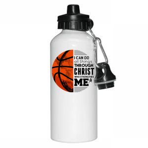 Basketball Faith All Things Through Christ Aluminum Water Bottle