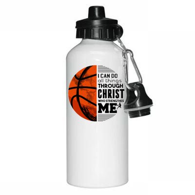 Basketball Faith All Things Through Christ Aluminum Water Bottle