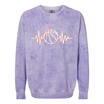 Basketball Heartbeat Colorblast Crewneck Sweatshirt