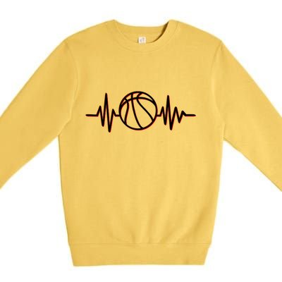 Basketball Heartbeat Premium Crewneck Sweatshirt