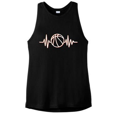 Basketball Heartbeat Ladies PosiCharge Tri-Blend Wicking Tank