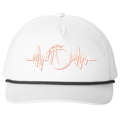 Basketball Heartbeat Snapback Five-Panel Rope Hat