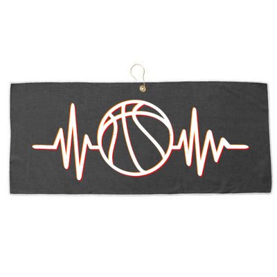 Basketball Heartbeat Large Microfiber Waffle Golf Towel