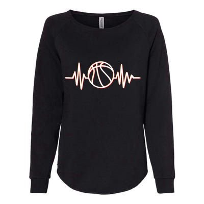 Basketball Heartbeat Womens California Wash Sweatshirt