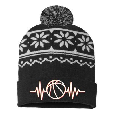 Basketball Heartbeat USA-Made Snowflake Beanie