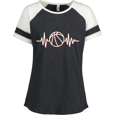 Basketball Heartbeat Enza Ladies Jersey Colorblock Tee