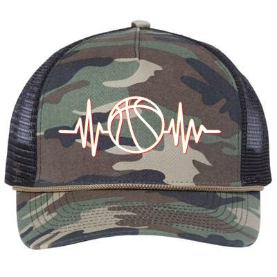 Basketball Heartbeat Retro Rope Trucker Hat Cap