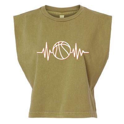 Basketball Heartbeat Garment-Dyed Women's Muscle Tee