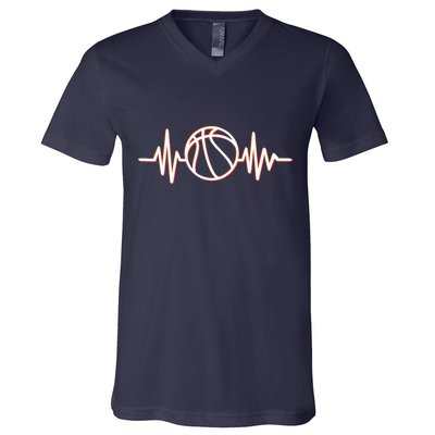 Basketball Heartbeat V-Neck T-Shirt