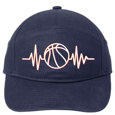 Basketball Heartbeat 7-Panel Snapback Hat