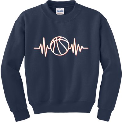 Basketball Heartbeat Kids Sweatshirt