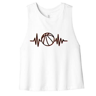 Basketball Heartbeat Women's Racerback Cropped Tank