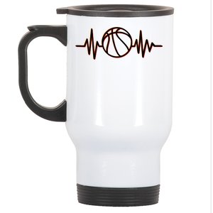 Basketball Heartbeat Stainless Steel Travel Mug