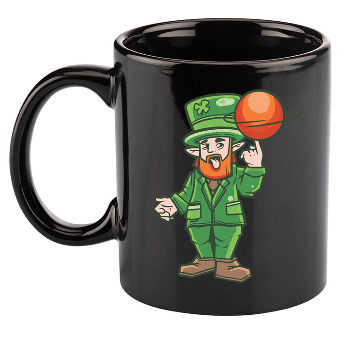 Basketball Leprechaun 11oz C Handle Ceramic Mug