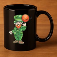 Basketball Leprechaun 11oz C Handle Ceramic Mug