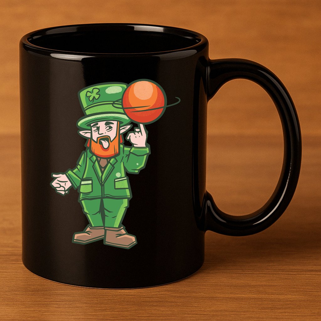Basketball Leprechaun 11oz C Handle Ceramic Mug