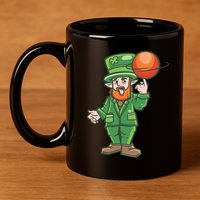 Basketball Leprechaun 11oz C Handle Ceramic Mug