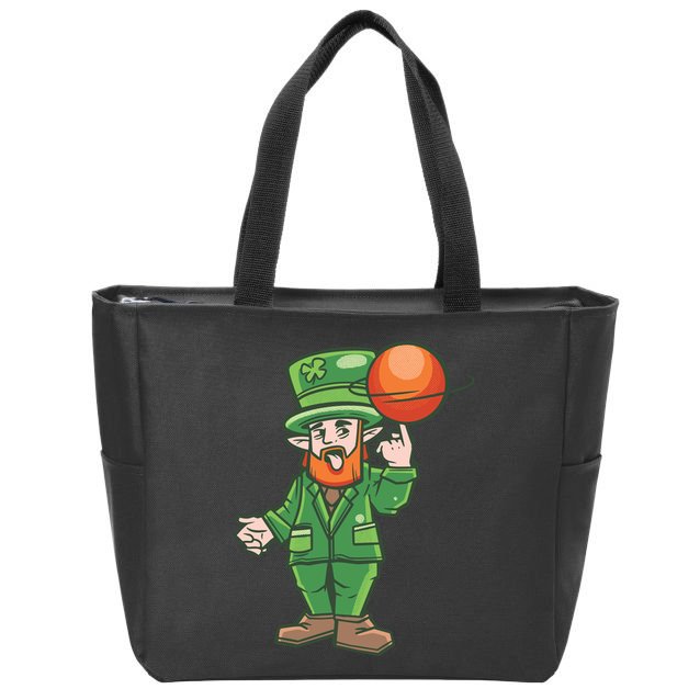 Basketball Leprechaun Zip Tote Bag