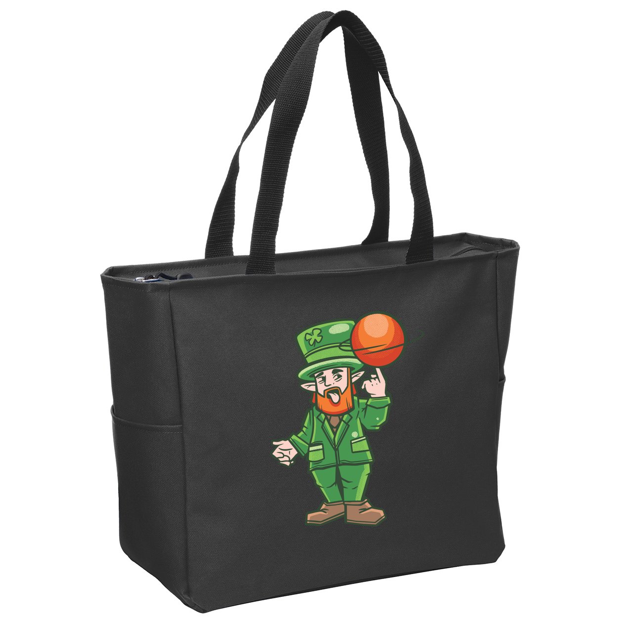Basketball Leprechaun Zip Tote Bag
