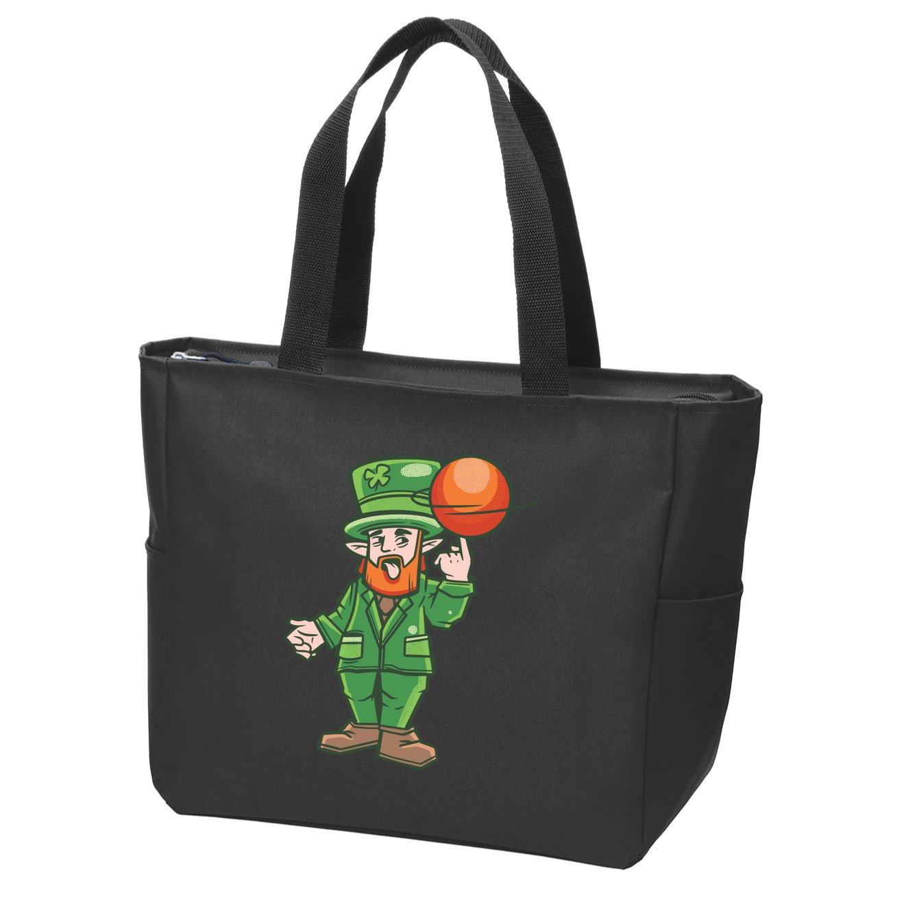 Basketball Leprechaun Zip Tote Bag