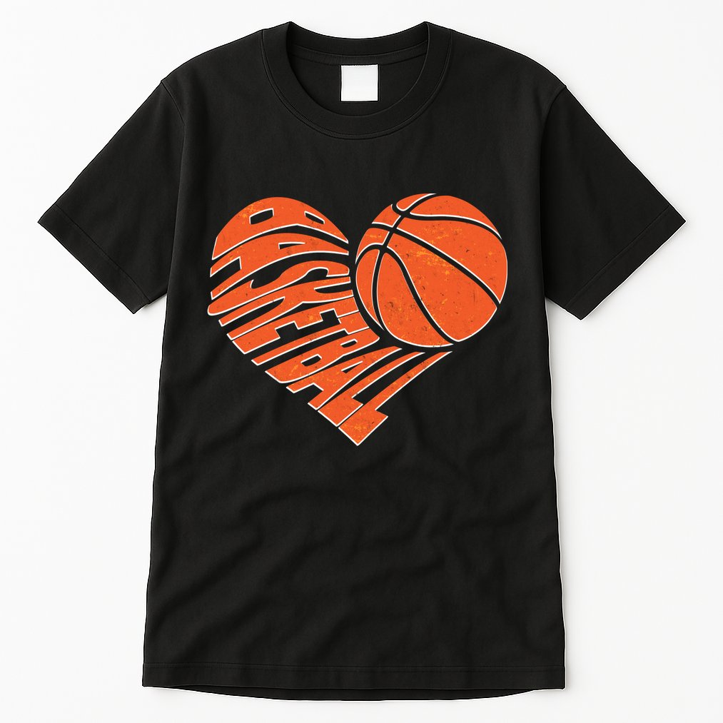 Basketball Love Heart Tall T-Shirt