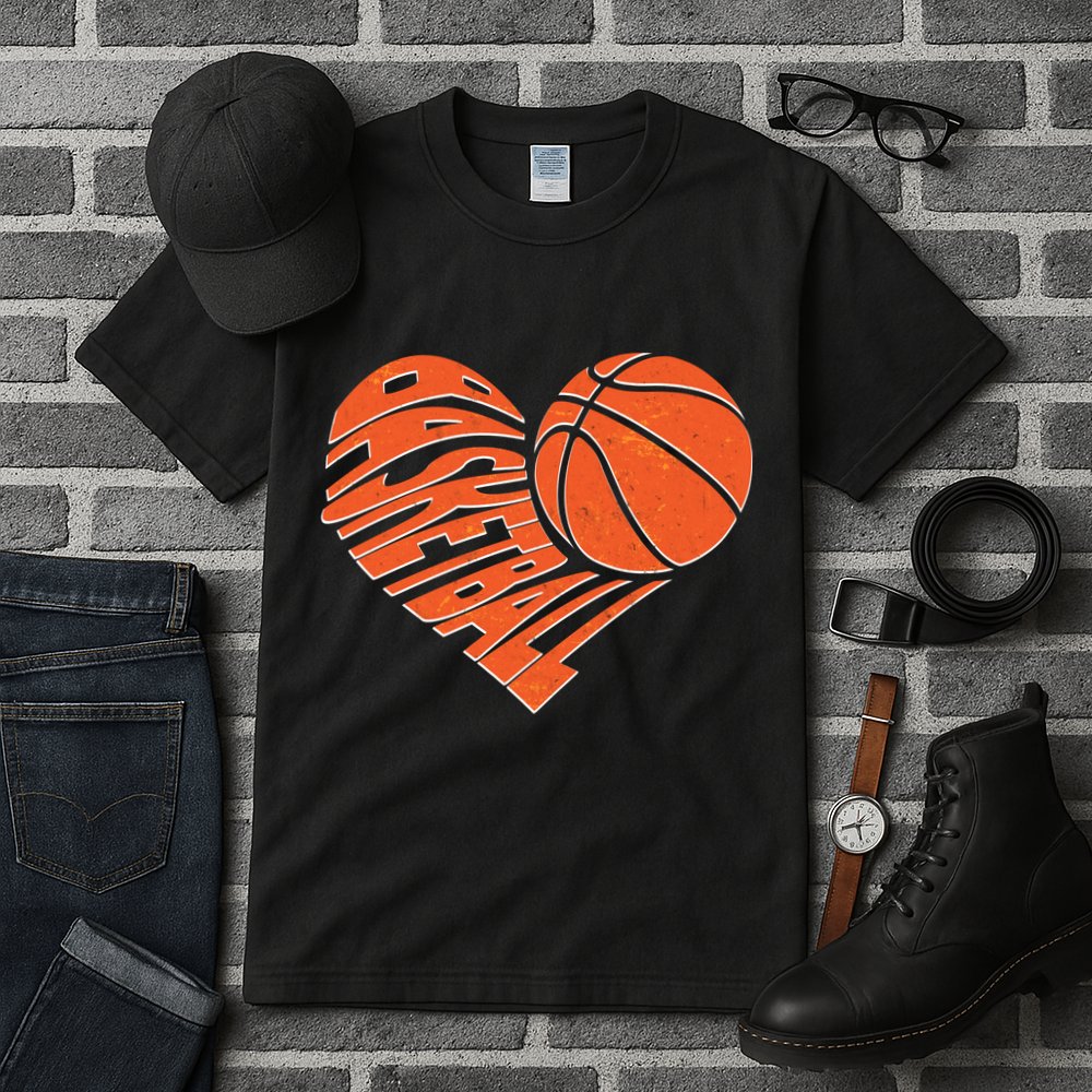 Basketball Love Heart Tall T-Shirt