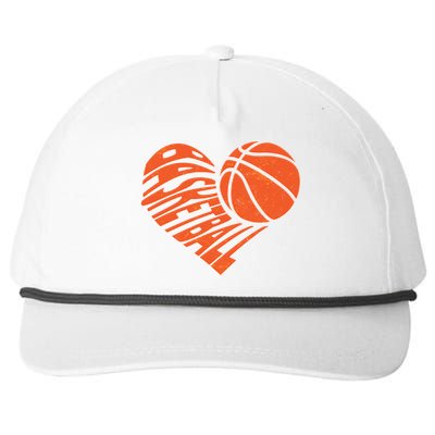 Basketball Love Heart Snapback Five-Panel Rope Hat