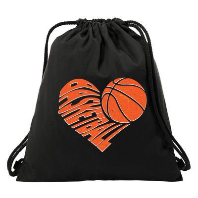 Basketball Love Heart Drawstring Bag