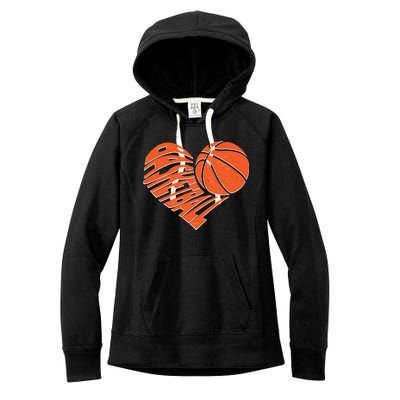 Basketball Love Heart Women's Fleece Hoodie