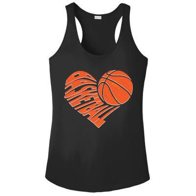 Basketball Love Heart Ladies PosiCharge Competitor Racerback Tank