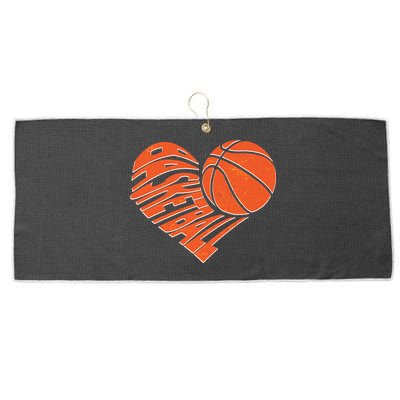 Basketball Love Heart Large Microfiber Waffle Golf Towel