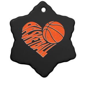 Basketball Love Heart Ceramic Star Ornament