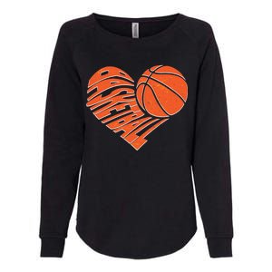 Basketball Love Heart Womens California Wash Sweatshirt