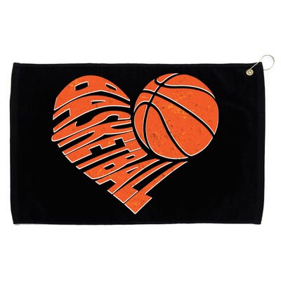 Basketball Love Heart Grommeted Golf Towel