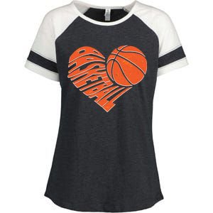 Basketball Love Heart Enza Ladies Jersey Colorblock Tee