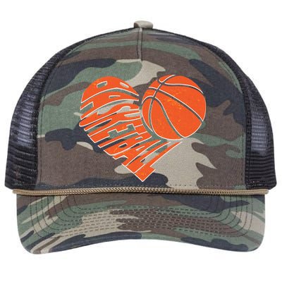 Basketball Love Heart Retro Rope Trucker Hat Cap