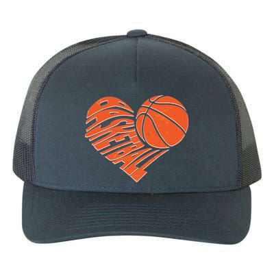 Basketball Love Heart Yupoong Adult 5-Panel Trucker Hat