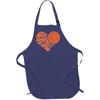 Basketball Love Heart Full-Length Apron With Pockets