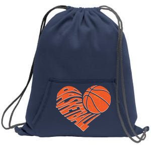 Basketball Love Heart Sweatshirt Cinch Pack Bag