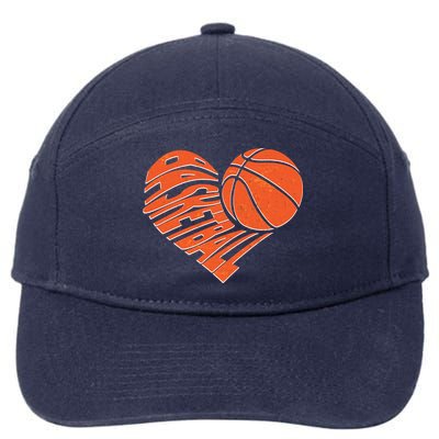 Basketball Love Heart 7-Panel Snapback Hat