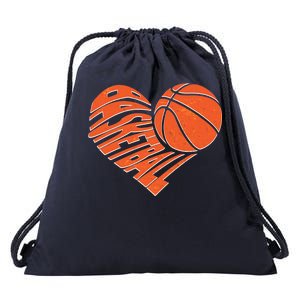 Basketball Love Heart Drawstring Bag