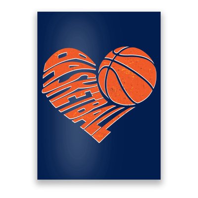 Basketball Love Heart Poster