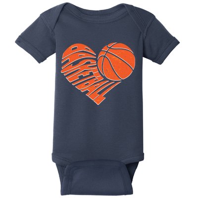 Basketball Love Heart Baby Bodysuit