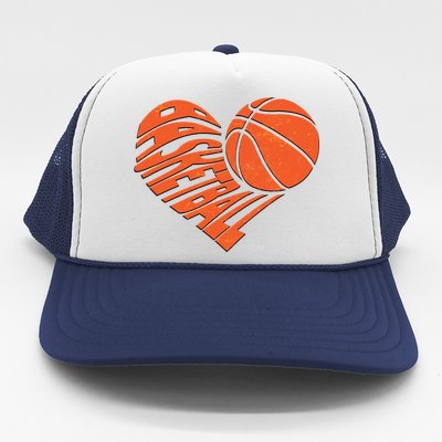 Basketball Love Heart Trucker Hat