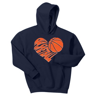 Basketball Love Heart Kids Hoodie