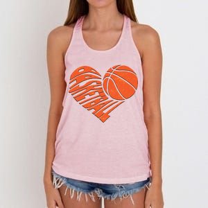 Basketball Love Heart Women's Knotted Racerback Tank