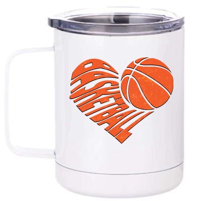 Basketball Love Heart 12 oz Stainless Steel Tumbler Cup