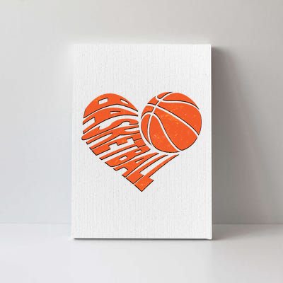 Basketball Love Heart Canvas