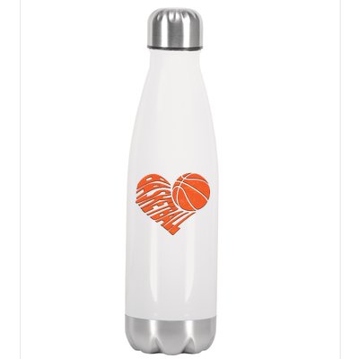 Basketball Love Heart Stainless Steel Insulated Water Bottle